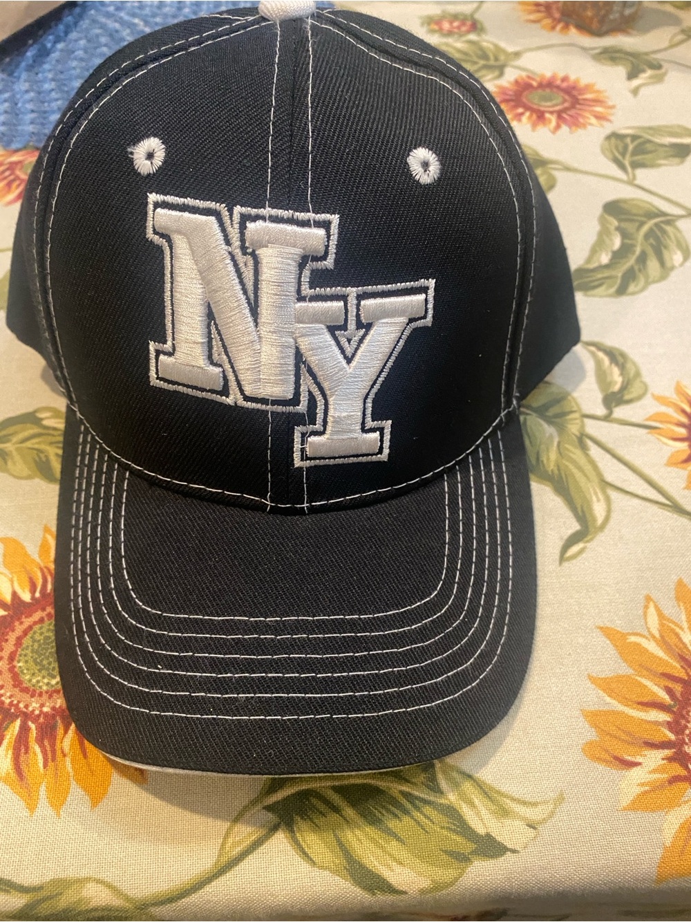 Hat, Black Baseball ‘NY' Embroidery